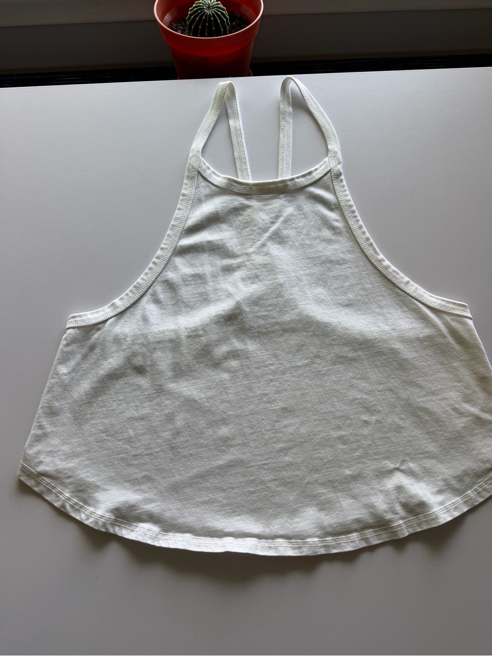 FP Movement by Free People White Racerback Halter Crop Tank